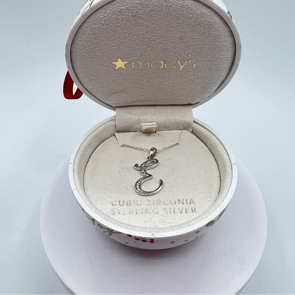 Giani Bernini E Initial Pendant Necklace in Sterling Silver NWT MSRP $100 - Picture 3 of 5